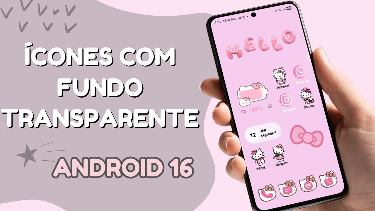 ✨ÍCONES COM FUNDO TRANSPARENTE E DIFERENTES FORMATOS NO SEU ANDROID✨ COMO ADICIONAR NO ANDROID 16