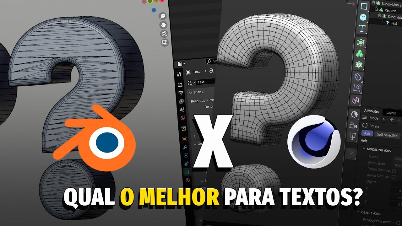 Qual é Melhor para Textos 3D, Blender ou Cinema 4D? [Veredito]