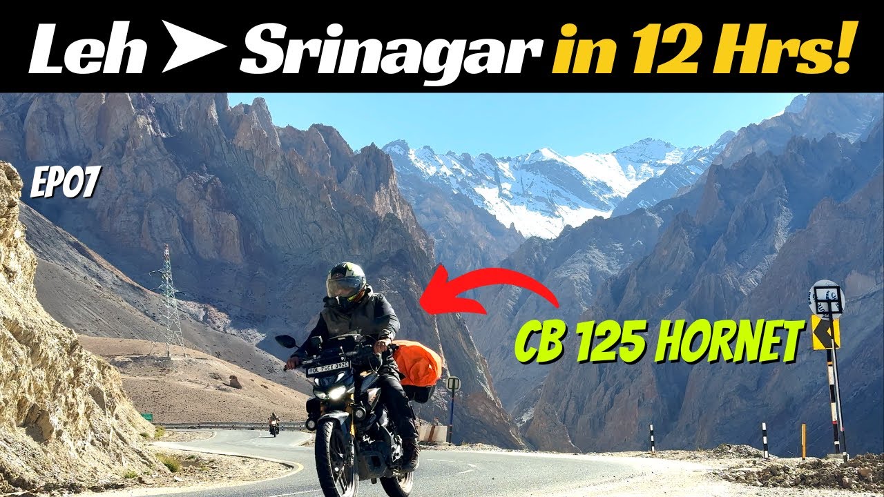 Non-Stop Solo Ride: 450km from Leh to Srinagar on a 125cc Bike in 12 Hours!