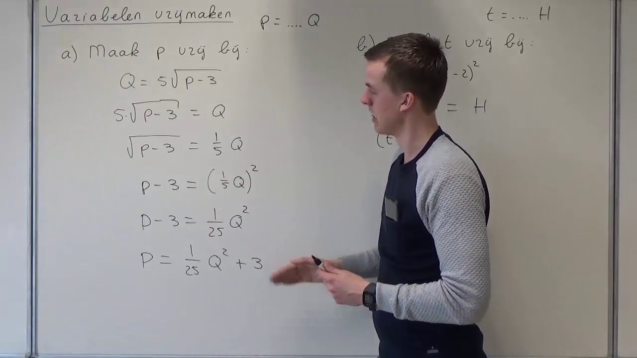 Variabelen vrijmaken (VWO wiskunde A/C)