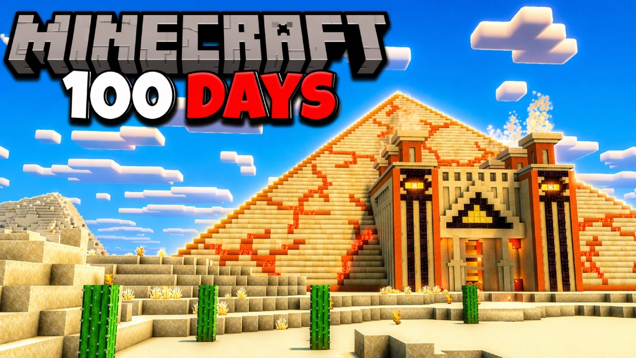 Surviving 100 Day in the Desert in Minecraft 