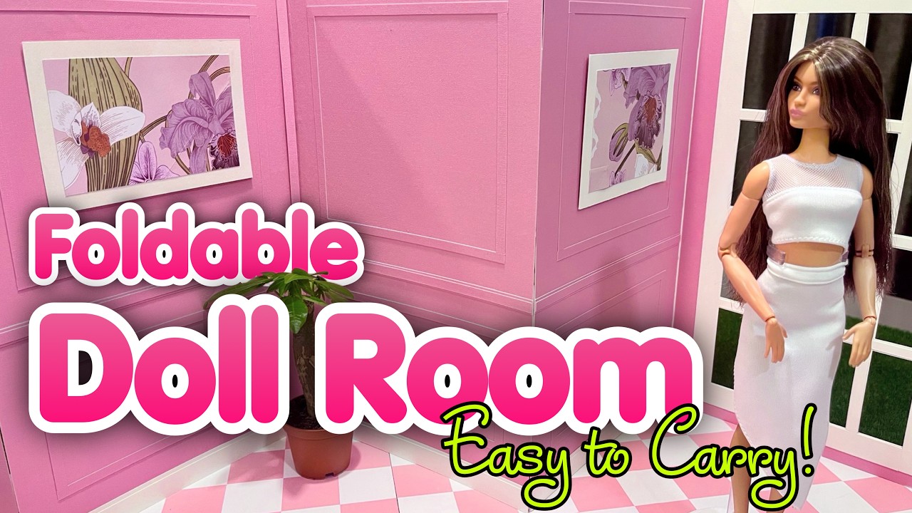 DIY FOLDABLE DOLL ROOM USING FOLDERS!