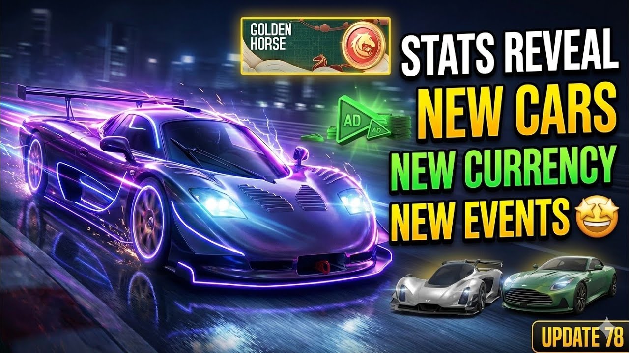 Asphalt 8 Lunar Update 78 🌙 Golden Horse Event, NEW Ads Currency & Mosler Super GT Sportline Stats!