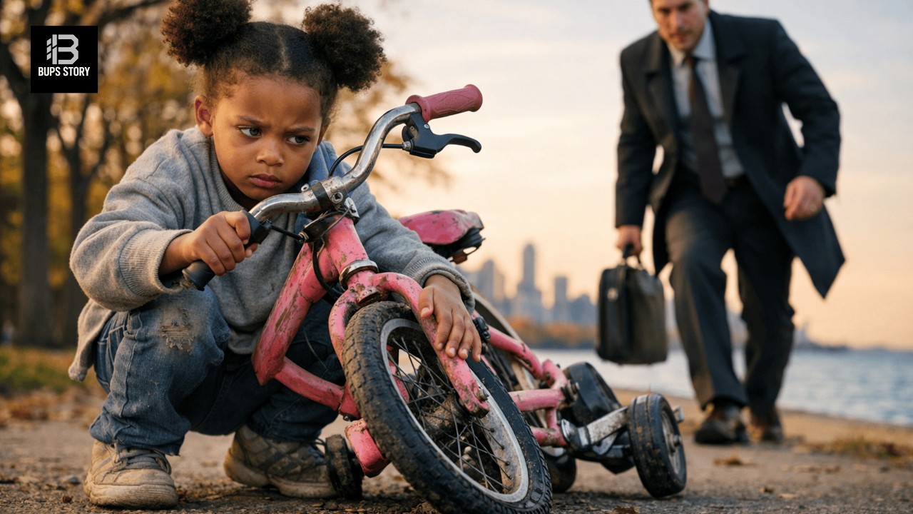 Billionaire Helps Black Girl Fix Her Bike – One Look At Her Eyes Reveals A Shocking Secret