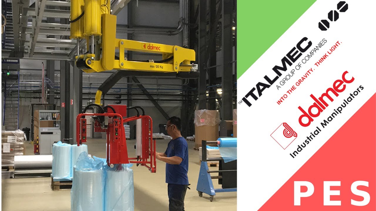 Dalmec Pneumatic Manipulator for lifting Plastic Film Bobbins