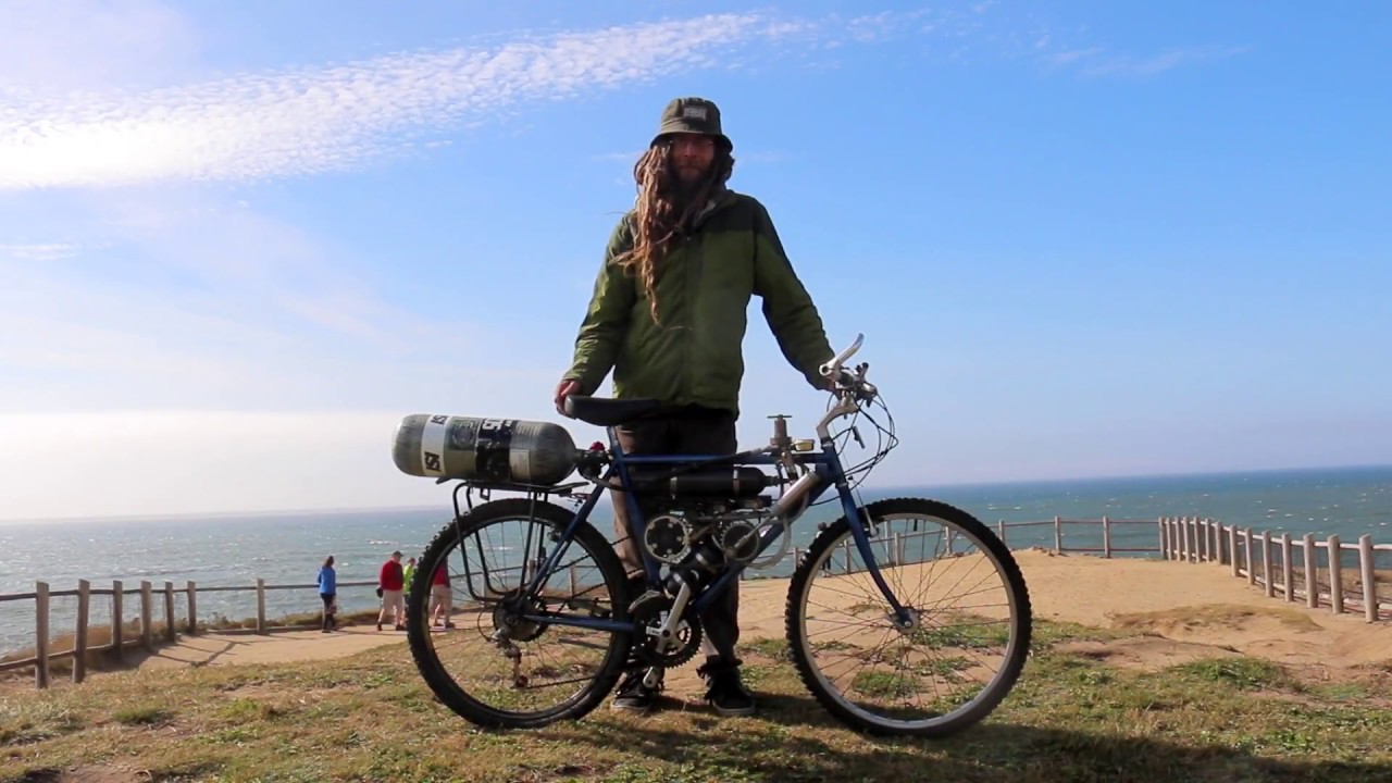Pneubike- 2nd Prototype Air Powered Bike w/ Little motor