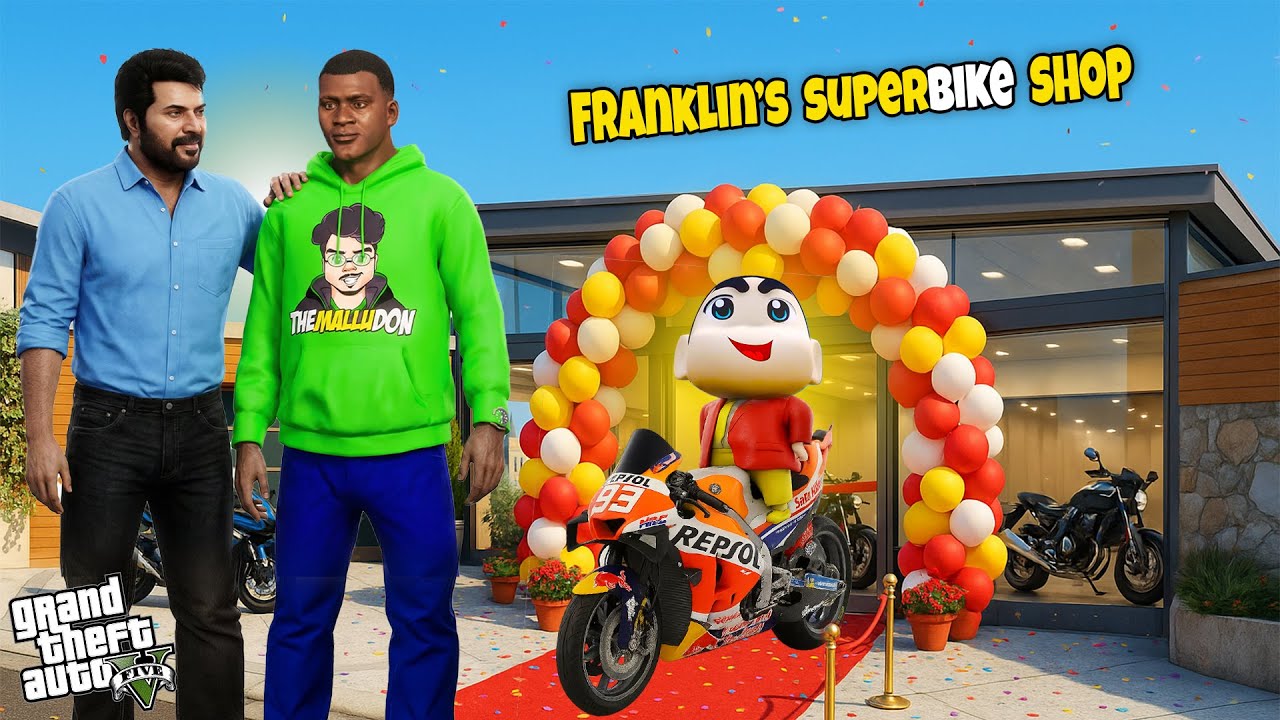 Franklin Opens Super Bike Showroom 😱 Mammootty Inauguration | GTA 5 Malayalam