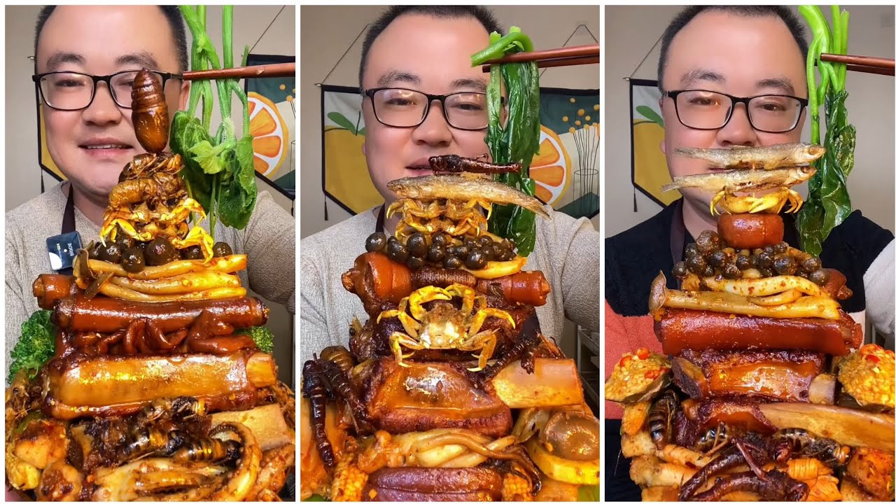 Mukbang#75 :Eat belly pork, 😋😋 Fried skewers. Noodles 🍜🍜#belly #mukbang #bellyyummyfood 