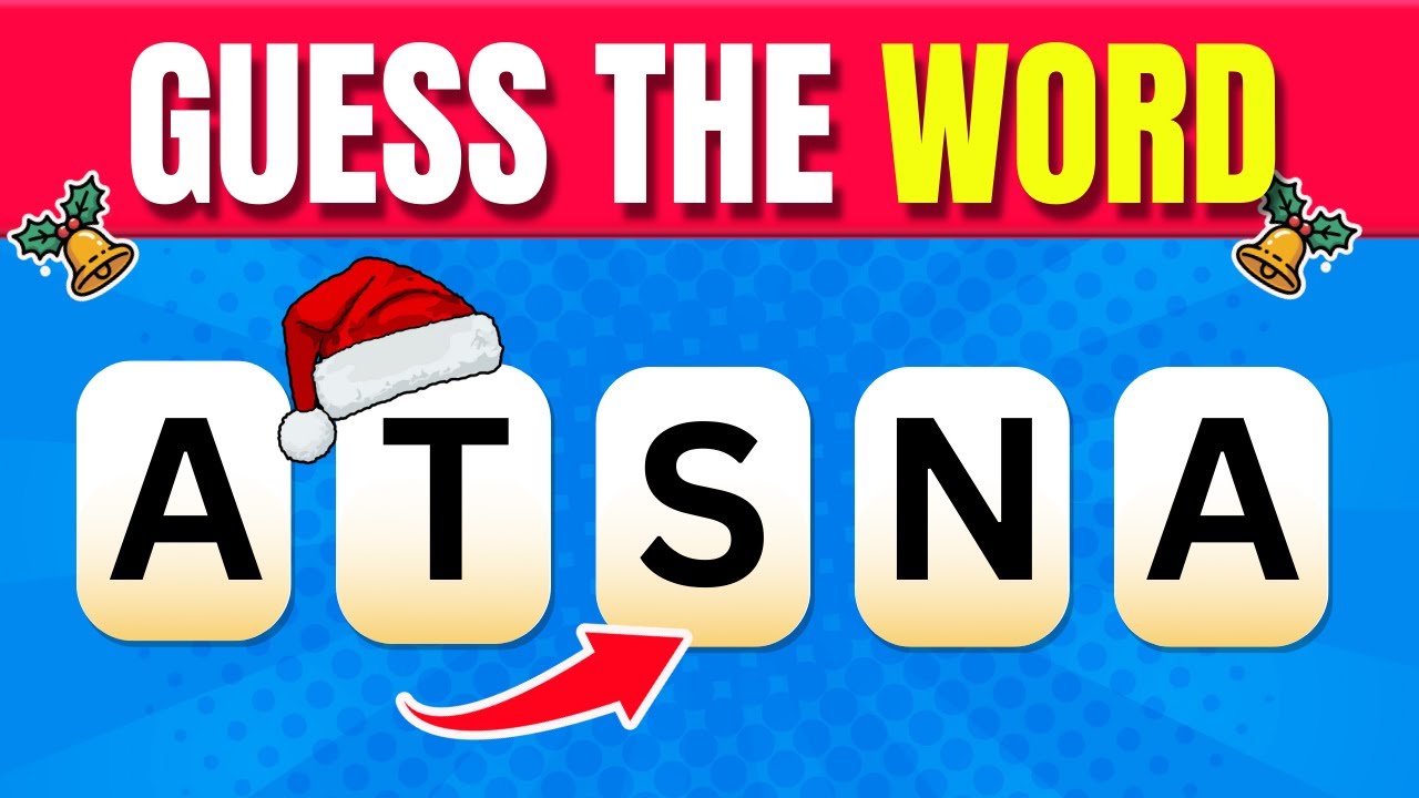 🎅 Can You Unscramble These Christmas Words? 🎄 | Fun Holiday Quiz | Santa🎅, Candy🍬, Gift 🎁,