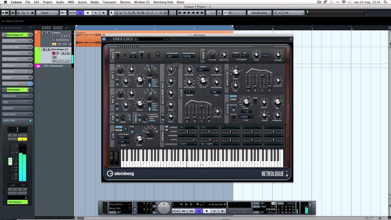 Cubase 7 How to create Wobble DubStep Bass using Retrologue