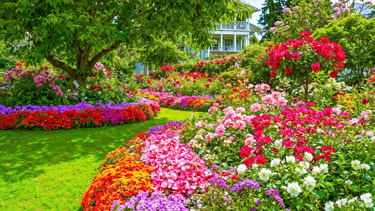 ⚘️ Beautiful Garden Escape 🌹 | Peaceful Tour & Relaxing Music
