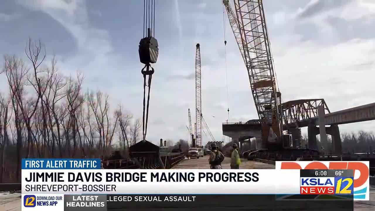 Construction progress continues on Jimmie Davis Bridge