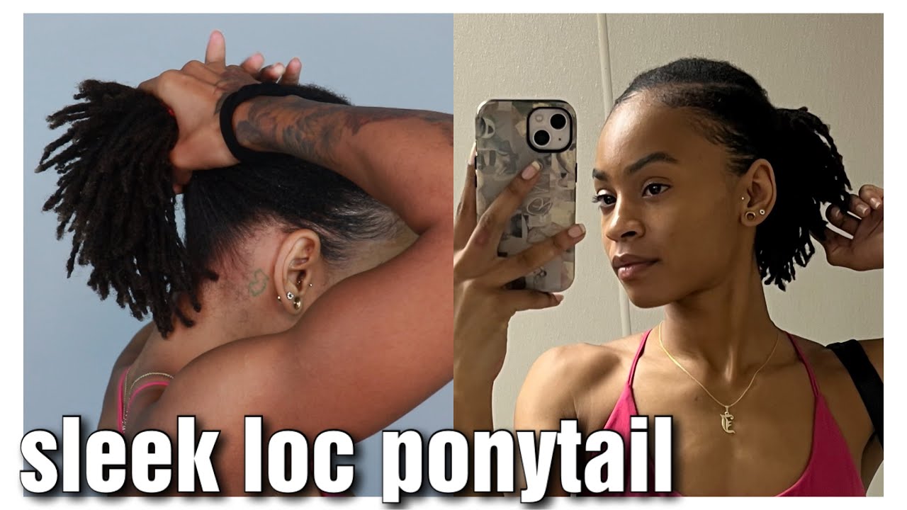 slick ponytail on locs that need a retwist