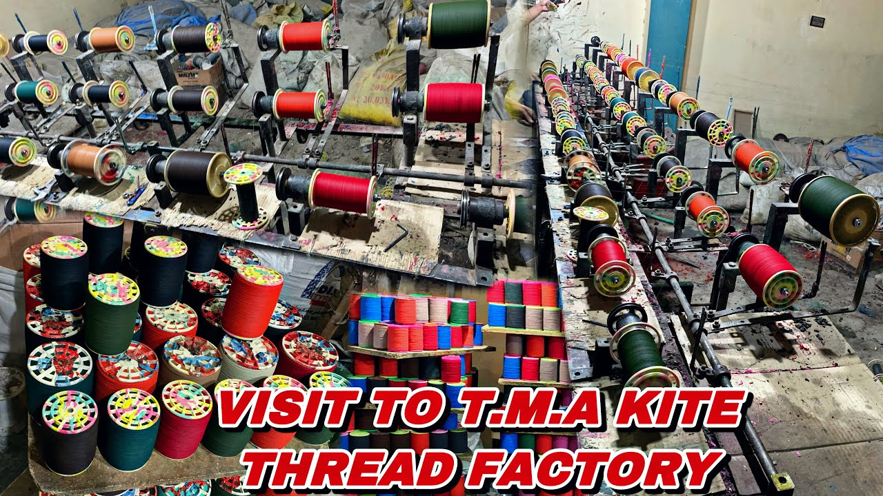 Kite Thread Making Process in T.M.A Factory | How to make kite Manjha with professional way