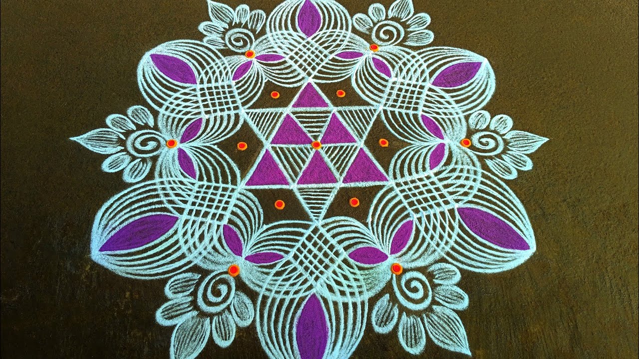 Rangoli design full video 5*3 dots #padikolam #rangoli #muggulu #kolam #viralvideo #easyrangoli #new