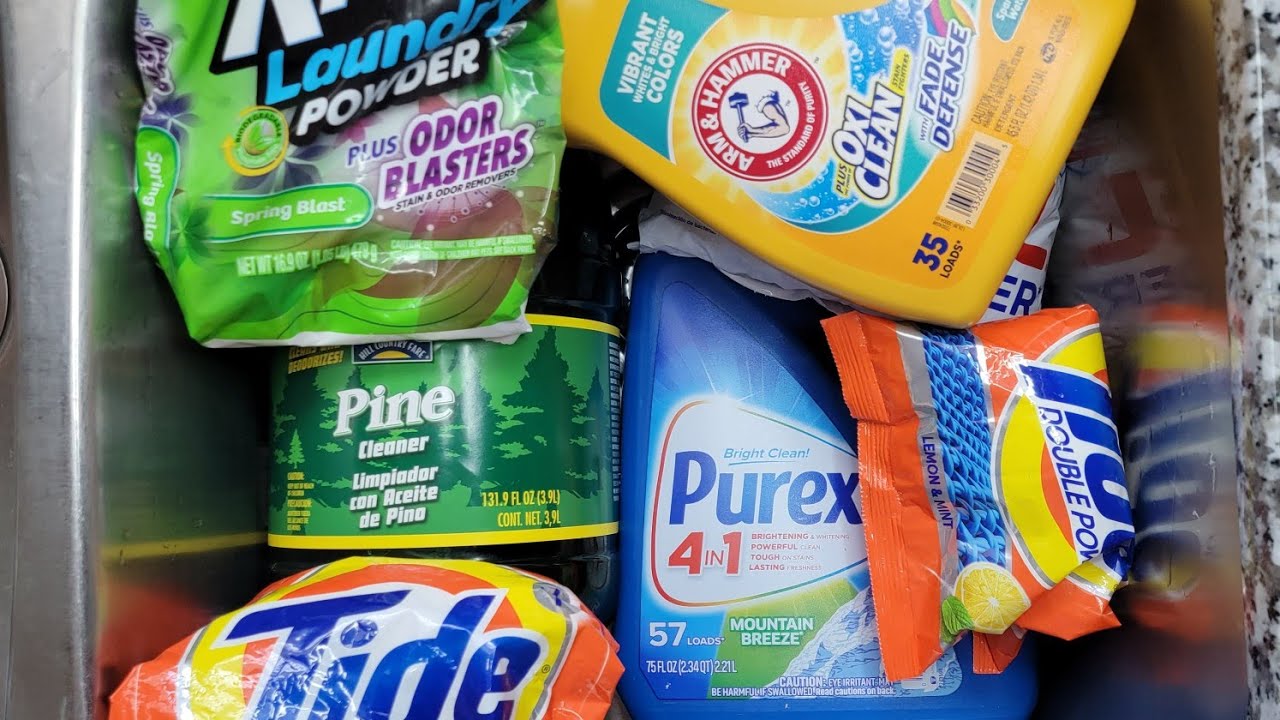 Laundry Mix! Different Tide Powders, Xtra Powder, Arm&Hammer and Purex Liquids & Ariel Powder