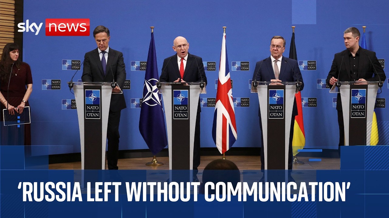 UK, German and Ukrainian defence ministers speak after NATO meeting