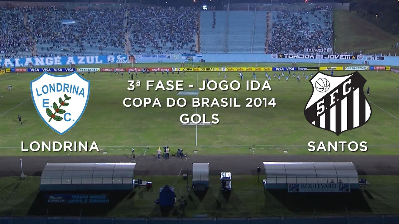 Gols - Londrina-PR 2 x 1 Santos-SP - Copa do Brasil 2014 - 31/07/2014