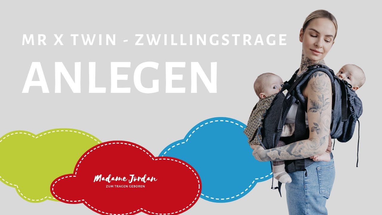 Mr X Twin anlegen | Zwillingstrage: ein Baby vorne & eins auf dem Rücken