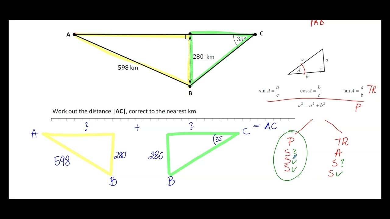 Junior Cycle Maths - 2023 Higher Level Paper 1 Q8 (d) - Trigonometry & Pythagoras