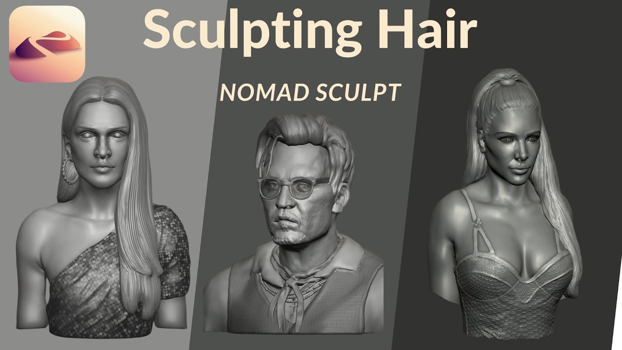 How to sculpt Hair in Nomad ( ipad/Android Tablet)