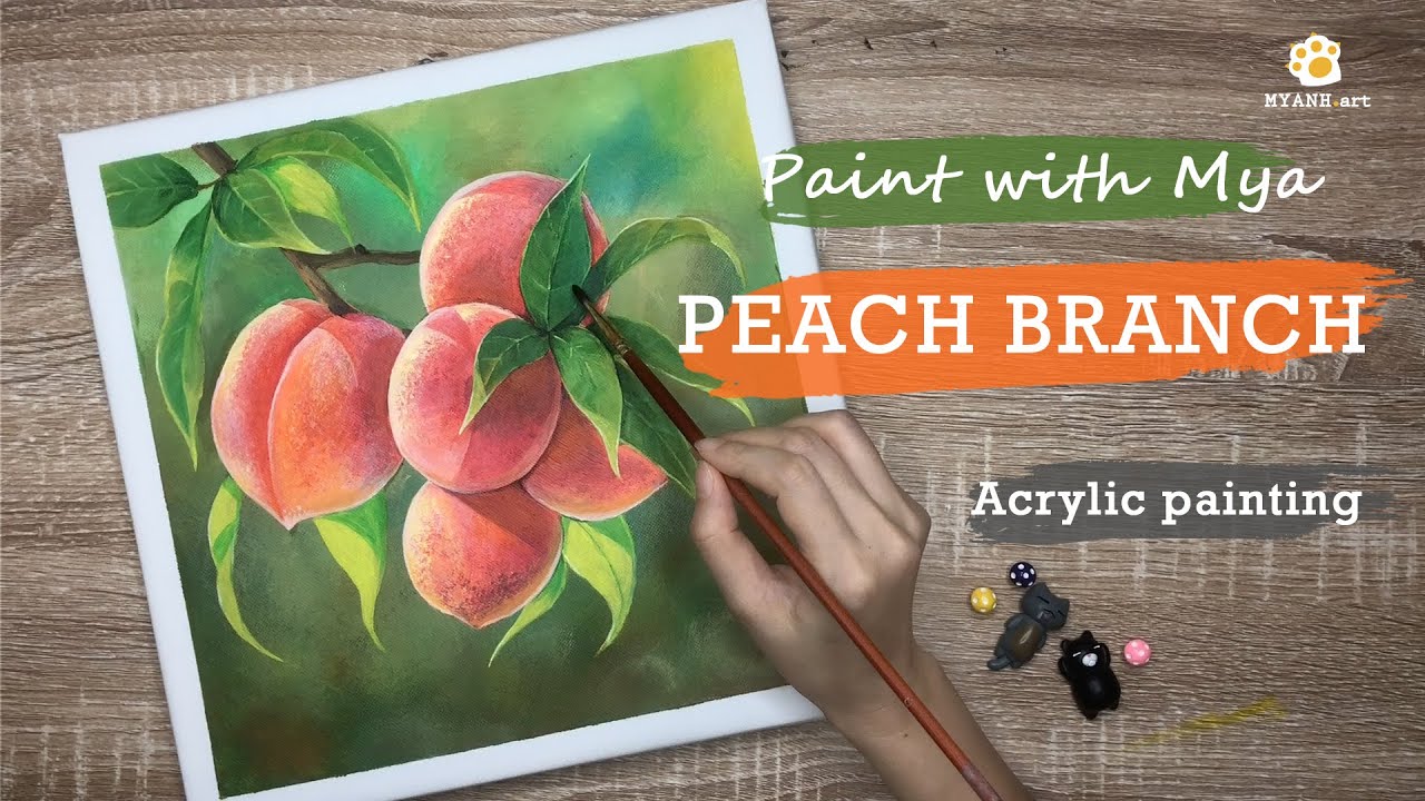 Painting Peach Branch  / Paint With Me #01