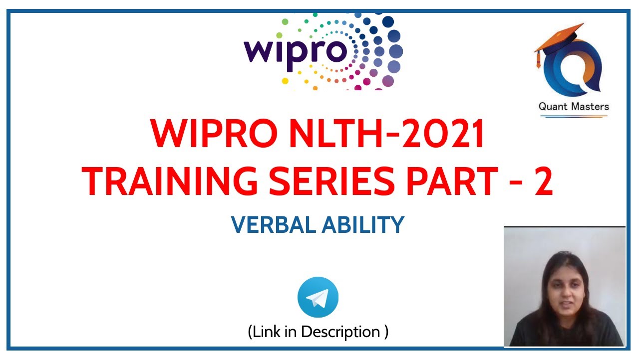 WIPRO NLTH 2021 | Training Series Part-2 Verbal Ability #wipronlth2021 #nlth