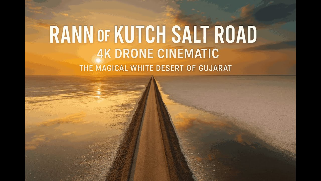 Aerial View of Rann of Kutch | Vast Salt Marsh Drone Footage in 4K Ultra HD