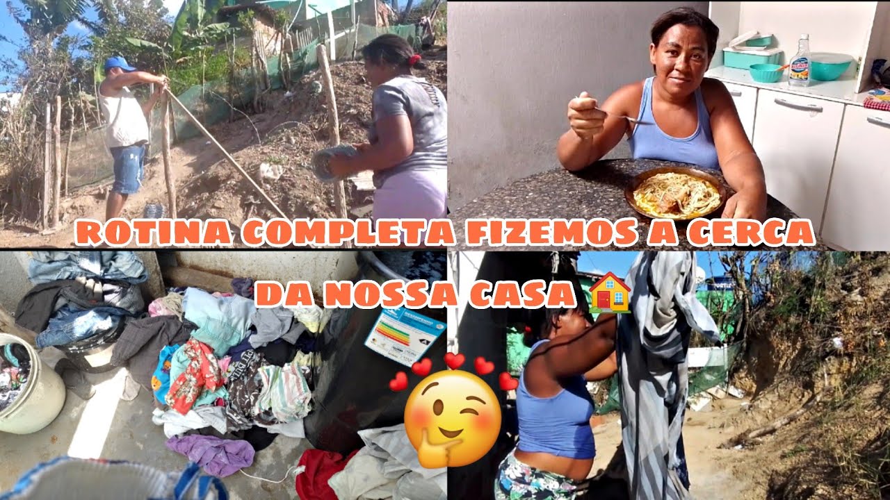 Rotina completa da nossa vida 😍💗 fizemos a cerca da nossa casa 🏠 fiz sopa e a fam&iacute;lia amo 🍜