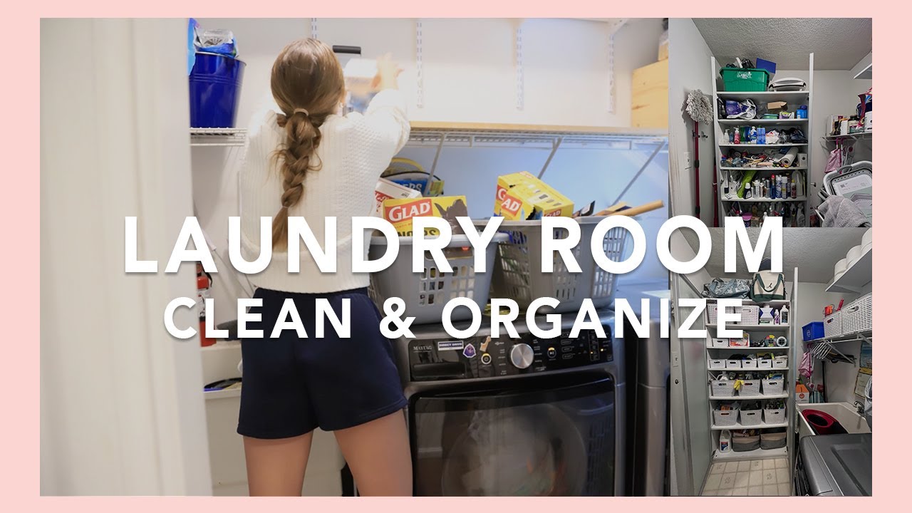 BUDGET LAUNDRY ROOM ORGANIZATION | Deep Cleaning & Organizing Small Spaces