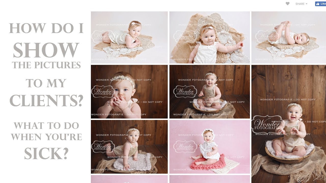 How do i show the pictures to my clients? Can you photograph babies when you have a cold?