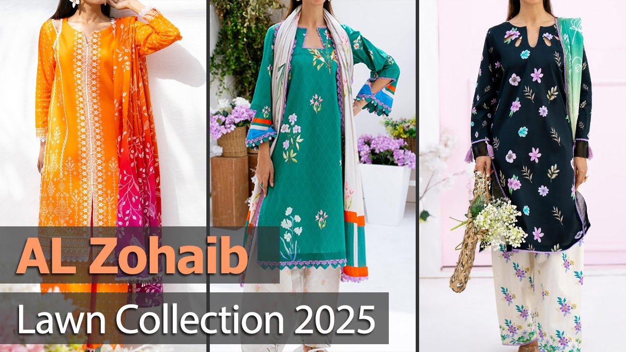 Latest Stylish Al Zohaib Lawn Collection 2025 | Pakistani Unstitched Lawn Suits