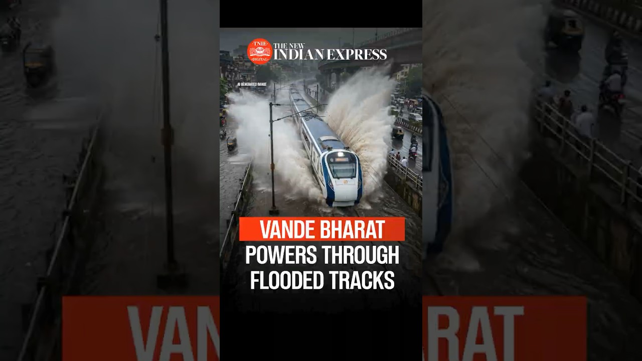 Vande Bharat powers through flooded Mumbai railway tracks amid heavy rains