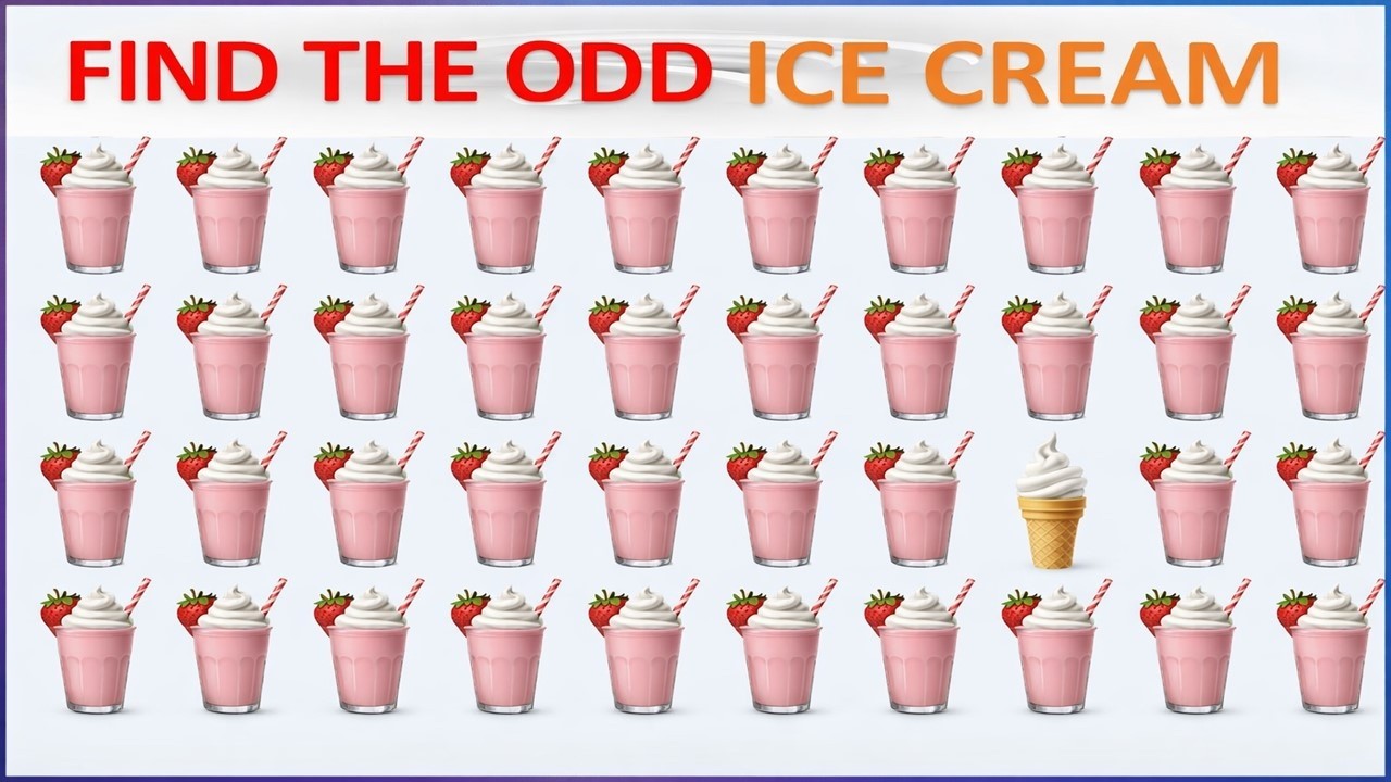 Find The ODD One Out 🍨🍦🍧 | Ice Cream Puzzle Quiz – Spot the Difference Challenge