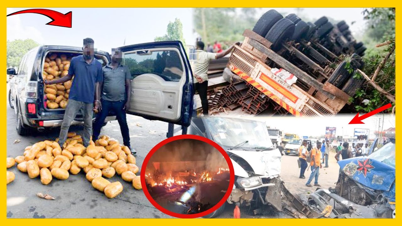 Eii - 3 PEOPLE BURN IN D£ADLY ACCIDENT AT OFFINSO AND TEMA POLICE INTERCEPT OVER 1,600 MARIJUANA