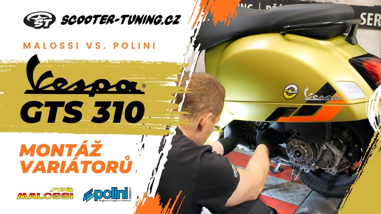 VESPA GTS 310 - Montáž variátorů Malossi a Polini