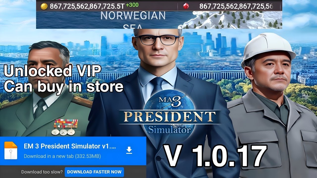 EM 3 - PRESIDENT SIMULATOR MOD APK (UNLIMITED MONEY, DIAMOND AND VIP)