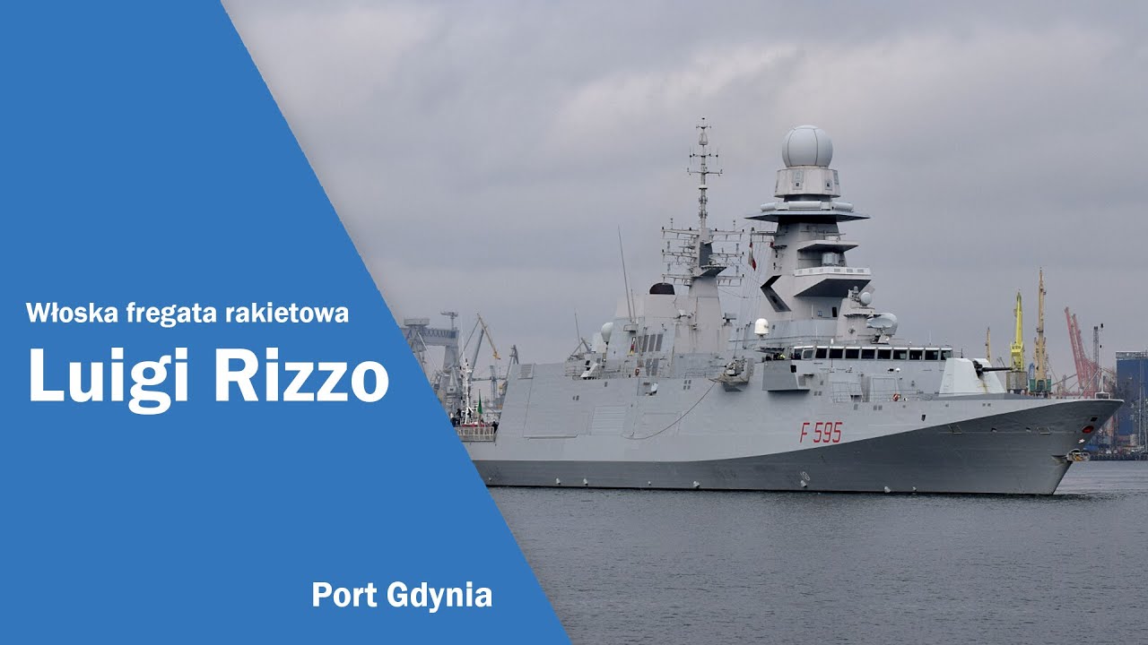 Włoska fregata rakietowa Luigi Rizzo wychodzi z Portu Gdynia