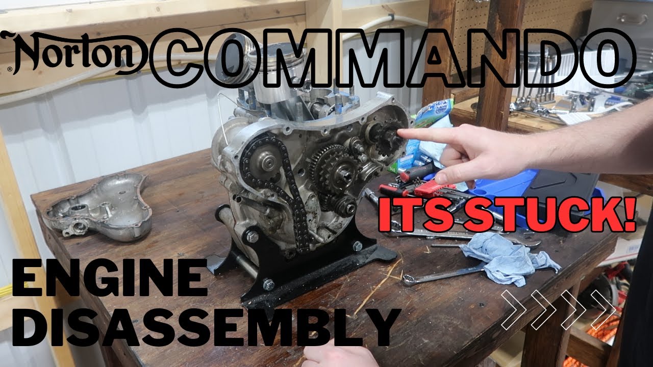 Norton Commando Engine disassembly (cylinders and timing side)