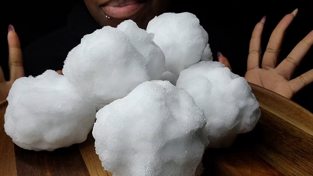 HUGE REFROZEN POWDERY CHUNKS | APPLE BITES | CHILL VIDEO | #iceeating #asmr #asmrice