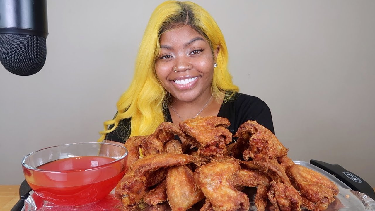 FRIED CHICKEN MUKBANG  먹방 WITH SWEET & SOUR SAUCE