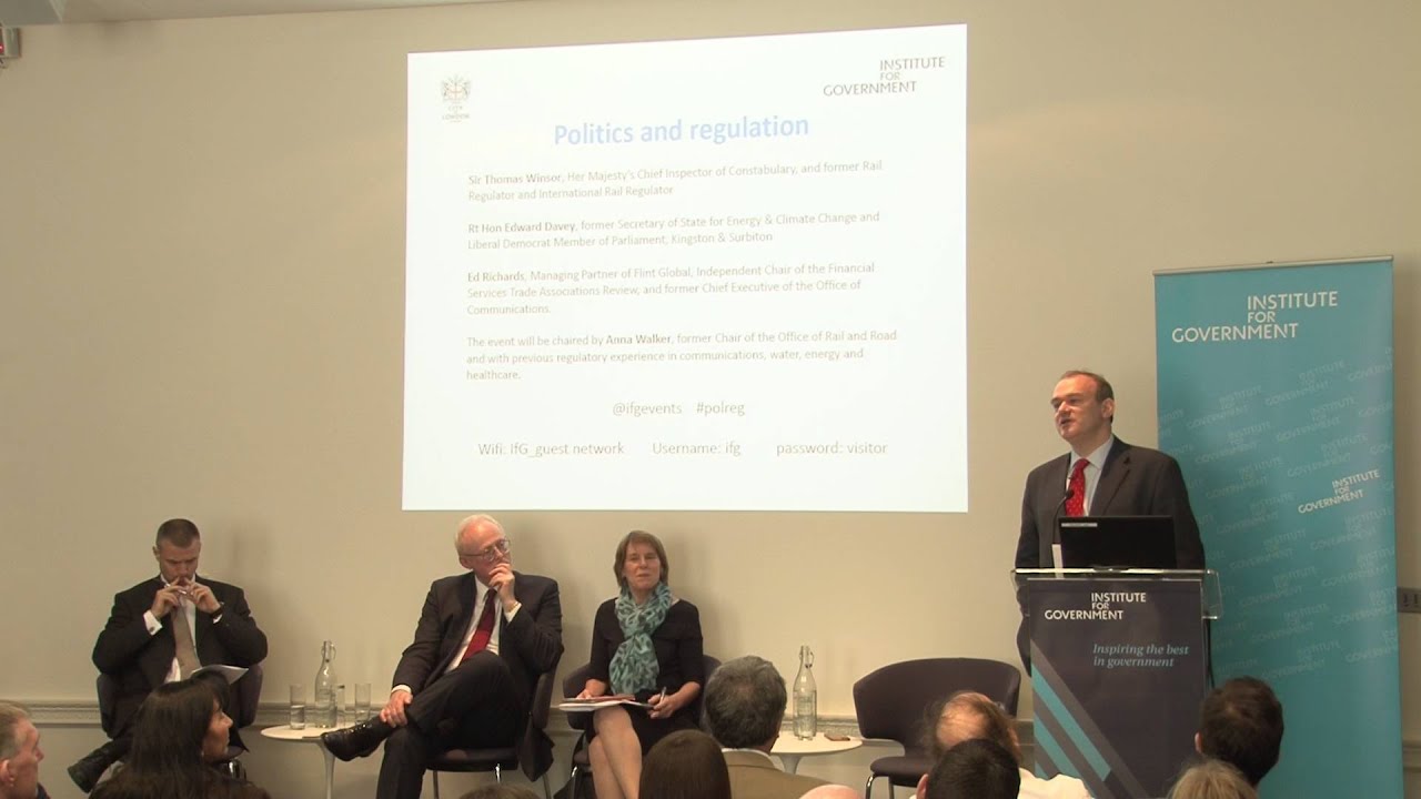 Rt Hon Edward Davey MP speaking at the Politics and regulation event