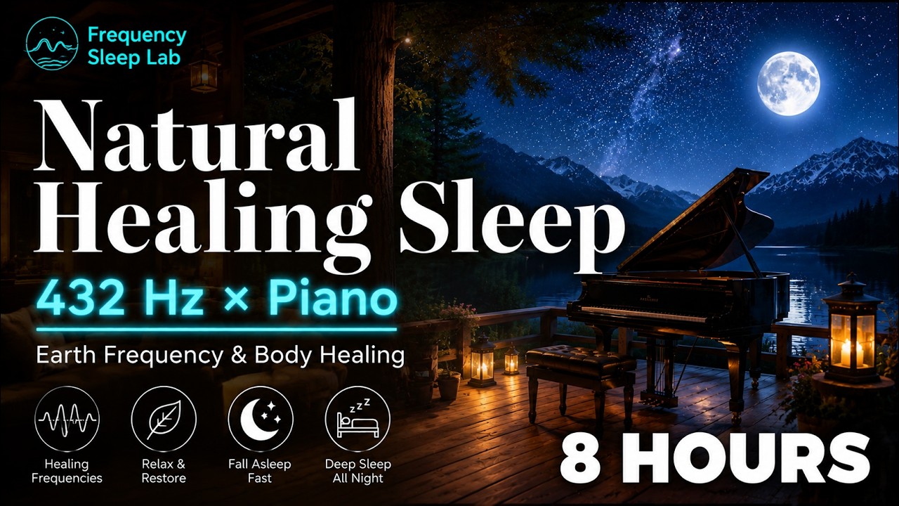 432Hz Piano Sleep Music | Black Screen After 10 Min | Earth Frequency for Deep Sleep | 8 Hours