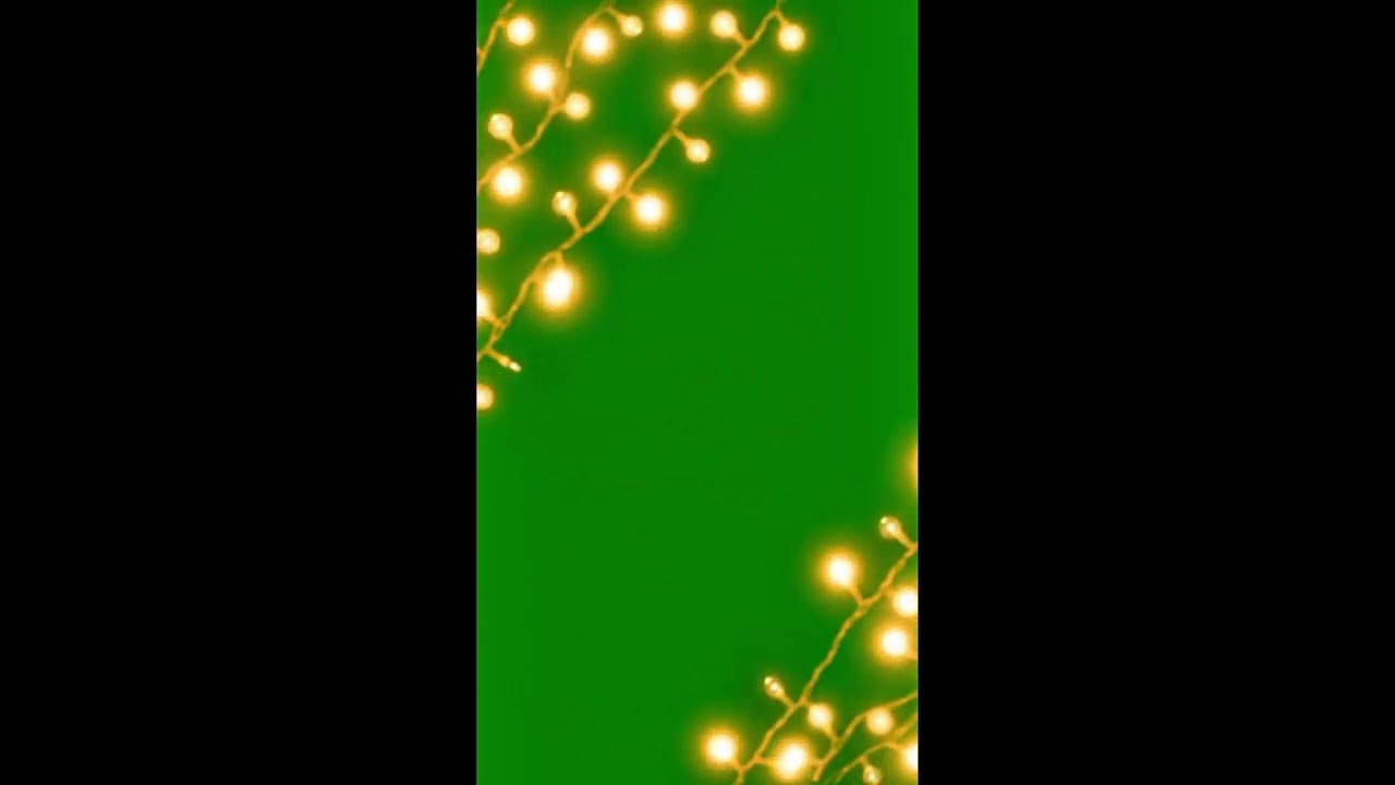 Warm Golden Christmas Fairy Lights Green Screen | Loop Animation 01