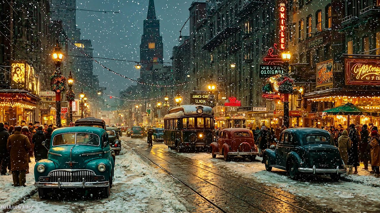 Frank Sinatra, Nat King Cole, Bing Crosby, Dean Martin 📻 Vintage Winter Street of the 1950s–1970s