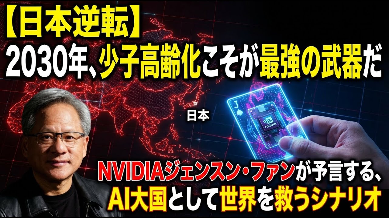 【日本逆転】「少子高齢化こそが最強の武器だ」NVIDIAジェンスン・ファンが予言する、2030年に日本がAI大国として世界を救うシナリオ