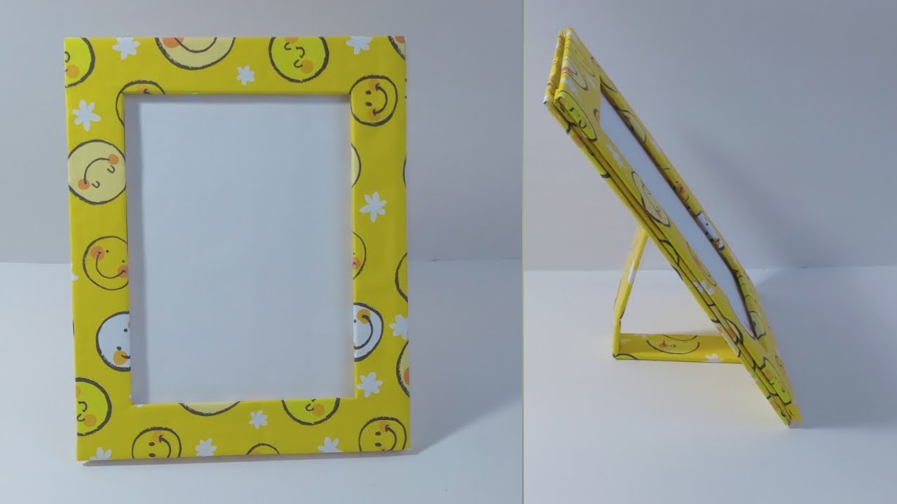 DIY bingkai foto dari Kardus dan Kertas kado I How to make a photo frame with cardboard