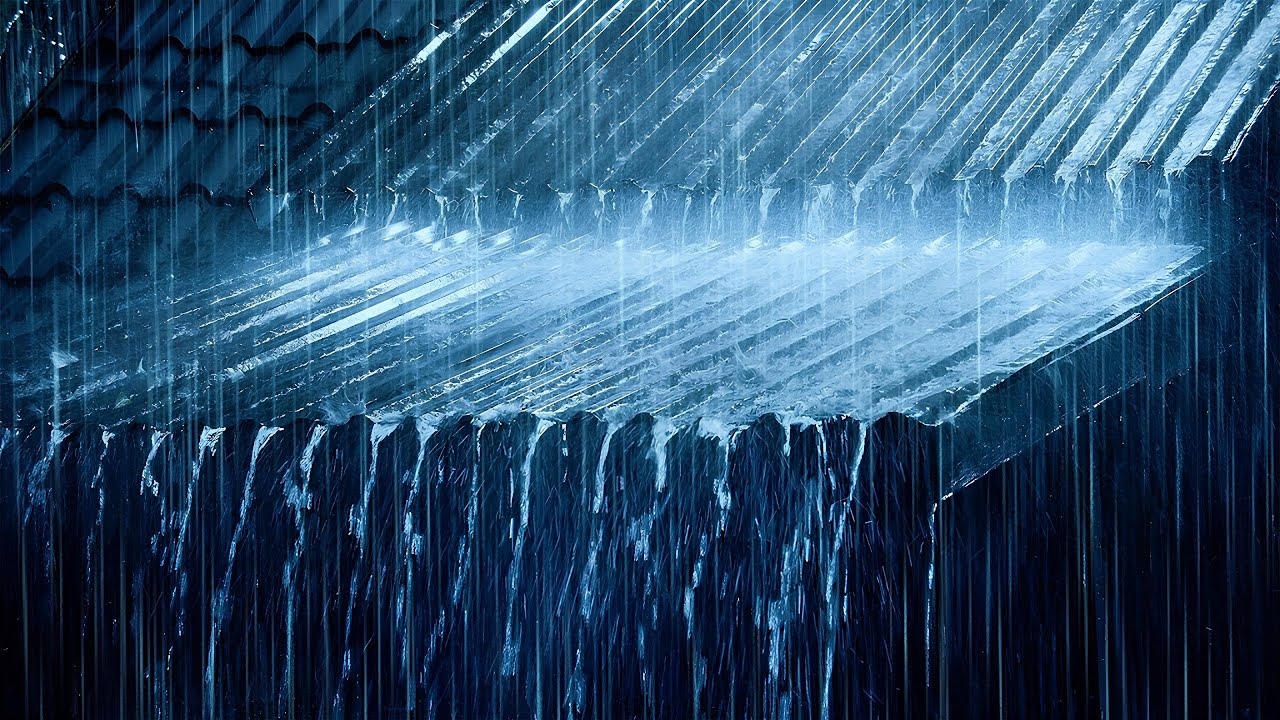 Fall Asleep Quickly with Thunderstorm Sounds ⚡ Heavy Rain & Loud Thunder Hitting Tin Roof All Night