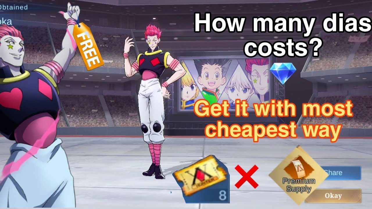 How many dias for One HunterXHunter skin | Get Hisoka ,Kurapika, Gon, Killua Skins at cheapest prize