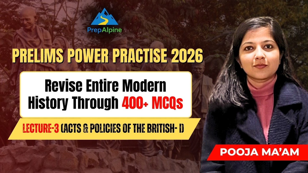 British Acts & Policies - I | Revise Modern History through 400+ MCQs | Prelims Power Practise 2026